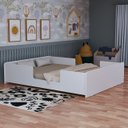 Ver imagem 2 de Cama Montessoriana Casal Infantil com 2 Entrada Lateral para Quarto de Criança