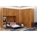 Ver imagem 1 de Quarto Modulado Rizon 6 Peças (1 Armário Ponte + 1 Closet + 3 Guarda Roupas + 1 Complemento) QC213