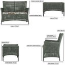 Ver imagem 2 de 2 Sofá Área e Mesa Igapó Alumínio Pintura Preta Corda Náutica Estofado Impermeável Almofada 6 Trama