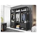Ver imagem 1 de Guarda Roupa Modulado Ambiente Titan 3 Peças Preto - Móveis Leão