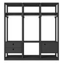 Ver imagem 4 de Guarda Roupa Modulado Ambiente Titan 3 Peças Preto - Móveis Leão