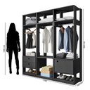 Ver imagem 3 de Guarda Roupa Modulado Ambiente Titan 3 Peças Preto - Móveis Leão