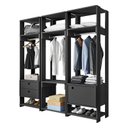 Ver imagem 2 de Guarda Roupa Modulado Ambiente Titan 3 Peças Preto - Móveis Leão
