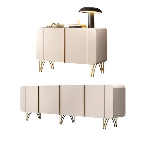 Conjunto Buffets Benvenuto-Saluti 2 e 4 Portas MDF e MDP de 15mm 110cm e 220cm Off White