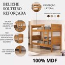Ver imagem 2 de Beliche Bicama Solteiro Padrão Escada Grade Proteção Vira 2 Camas Nature