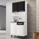 Ver imagem 1 de Cozinha Compacta em Aço 4 Portas 1 Gaveta 80cm Pratika Itatiaia Preto/Branco
