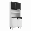 Ver imagem 2 de Armário de Cozinha em Aço com Bancada 4 Portas 1 Gaveta 195 x 80cm Pratika Itatiaia Branco/Preto