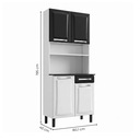 Ver imagem 3 de Armário de Cozinha em Aço com Bancada 4 Portas 1 Gaveta 195 x 80cm Pratika Itatiaia Branco/Preto