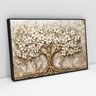 Quadro Decorativo Árvore da Vida Flores Brancas Fundo com Textura Sala Quarto Casa Escritório - 2