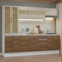 Ver imagem 1 de Armário de Cozinha Completa 100% Mdf 240 Cm Branco/rustic/crema Smart Madesa 01