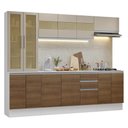 Ver imagem 3 de Armário de Cozinha Completa 100% Mdf 240 Cm Branco/rustic/crema Smart Madesa 01