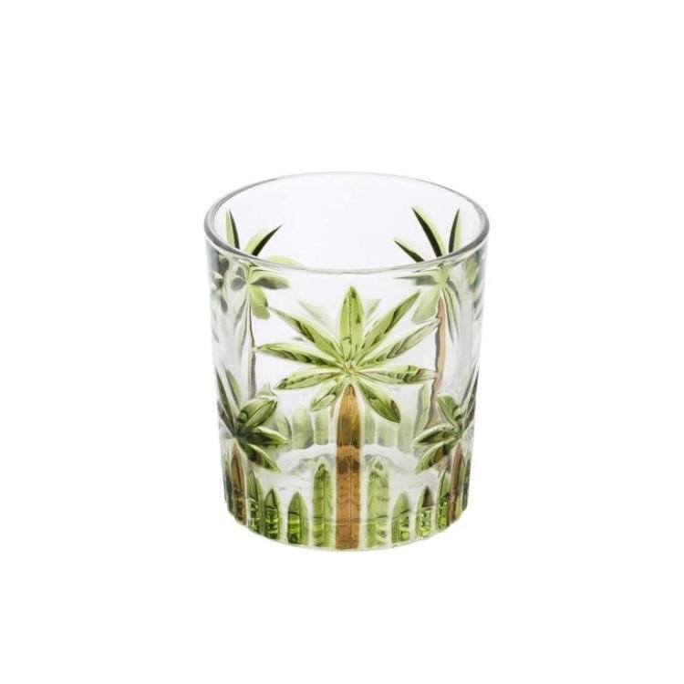 Conjunto 6 Copos Baixos Cristal Palm Tree Handpaint 340ml - 1