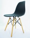 Ver imagem 2 de Kit 2 Cadeira Eiffel Moderno Sala Jantar Preto Base Madeira
