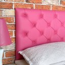 Ver imagem 2 de Cabeceira Estofada Queen Capitonê Corino Rosa Pink 160 X 60 cm RBL