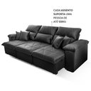 Ver imagem 7 de Sofá Retrátil Reclinável Trento 2,30m Suede Velut Cinza Molas no Assento - King House