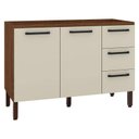 Ver imagem 1 de Balcão de Pia Ametista 2 Portas 3 Gavetas 120 Cm Nogueira Off White - Kits Paraná