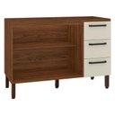 Ver imagem 2 de Balcão de Pia Ametista 2 Portas 3 Gavetas 120 Cm Nogueira Off White - Kits Paraná