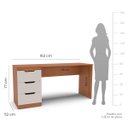 Ver imagem 4 de Mesa Escrivaninha Madri Escritório 3 Gavetas 163x77cm Creme/Freijó 250705