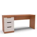 Ver imagem 2 de Mesa Escrivaninha Madri Escritório 3 Gavetas 163x77cm Creme/Freijó 250705