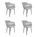 Ver imagem 1 de Kit com 4 Cadeira Marcela Montreal Sala Cozinha Jantar 140pp Cinza Cinza