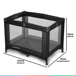 Berço Bebê Cercado Infantil Até 18Kg 4 Lados Telados Desmontável Portátil Basic Galzerano Cercadinho - 5