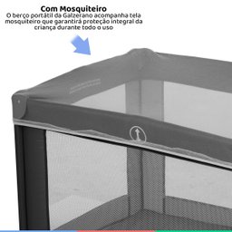 Berço Bebê Cercado Infantil Até 18Kg 4 Lados Telados Desmontável Portátil Basic Galzerano Cercadinho - 3