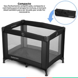Berço Bebê Cercado Infantil Até 18Kg 4 Lados Telados Desmontável Portátil Basic Galzerano Cercadinho - 4