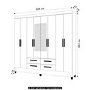 Ver imagem 4 de Guarda Roupa Casal 204cm com Espelho Vitta Freijó/off Z17 - Mpozenato