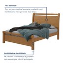 Ver imagem 5 de Cama de Casal Cabeceira com Detalhes Curvos Madeira Reali Amêndoa Clean