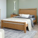 Ver imagem 3 de Cama de Casal Cabeceira com Detalhes Curvos Madeira Reali Amêndoa Clean