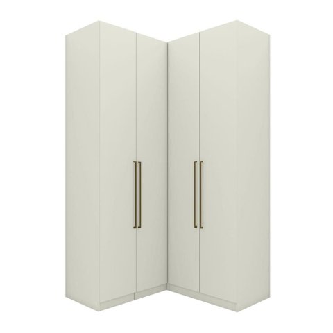 Guarda Roupa Modulado Canto 4 Portas 3 Gavetas Seletto Areia