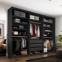 Ver imagem 1 de Closet Casal Guarda Roupa sem Porta 237cm 3 Gavetas Mdf Pisa R02 Preto - Lyam Decor