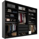 Ver imagem 2 de Closet Casal Guarda Roupa sem Porta 237cm 3 Gavetas Mdf Pisa R02 Preto - Lyam Decor