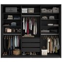 Ver imagem 3 de Closet Casal Guarda Roupa sem Porta 237cm 3 Gavetas Mdf Pisa R02 Preto - Lyam Decor