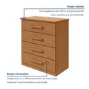 Ver imagem 7 de Cômoda para Quarto 4 Gavetas Puxadores Cromados Moderno Baião 88cm Marrom Amêndoa Clean