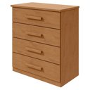 Ver imagem 3 de Cômoda para Quarto 4 Gavetas Puxadores Cromados Moderno Baião 88cm Marrom Amêndoa Clean