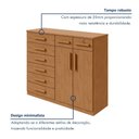 Ver imagem 7 de Cômoda 8 Gavetas 2 Portas com Chave 142cm Toronto Marrom Amêndoa Clean