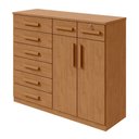 Ver imagem 3 de Cômoda 8 Gavetas 2 Portas com Chave 142cm Toronto Marrom Amêndoa Clean