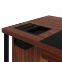 Ver imagem 7 de Mesa Executiva para Escritório Diretor com Caixa de Tomadas Porta Objetos 200cm Corporate Louro Preto Marrom