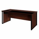 Ver imagem 2 de Mesa Executiva para Escritório Diretor com Caixa de Tomadas Porta Objetos 200cm Corporate Louro Preto Marrom