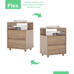 Mesa de Cabeceira 2 Gavetas Nora Casa 812 - 4