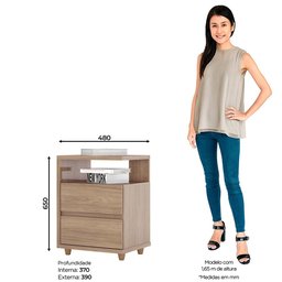 Mesa de Cabeceira 2 Gavetas Nora Casa 812 - 2