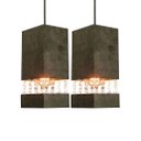 Ver imagem 1 de Kit 2 Pendente Luna em Madeira e Cristais – Ébano, Bivolt, Soquete E27