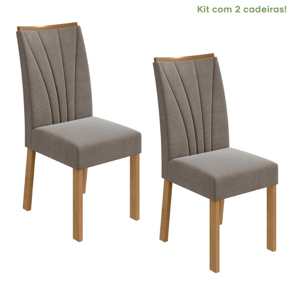 Conjunto 2 Cadeiras Madeira Maciça Terra Estofada Para Mesa De Jantar -  Eletrolar