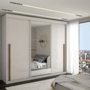 Ver imagem 1 de Guarda-roupa Casal Cardial 3 Portas 6 Gavetas com Espelho Branco - Panorama Móveis