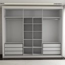 Ver imagem 6 de Guarda-roupa Casal Cardial 3 Portas 6 Gavetas com Espelho Branco - Panorama Móveis