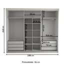 Ver imagem 5 de Guarda-roupa Casal Cardial 3 Portas 6 Gavetas com Espelho Branco - Panorama Móveis