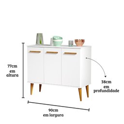Balcão Himmel Cor:branco - Armário Multifuncional - Mizza Decor - 3