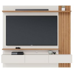 Painel para Tv Home Suspenso Ambiente Juriti 1.8 Off White Matte Freijó – Colibri - 2 Painel para Tv Home Suspenso Ambiente Juriti 1.8 Off White Matte Freijó – Colibri - 2