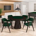 Ver mais imagens de Kit 5 Cadeiras Sala de Jantar e Jogos Carteados Madeira Maciça Poker Veludo Verde/capuccino G42 - Gr